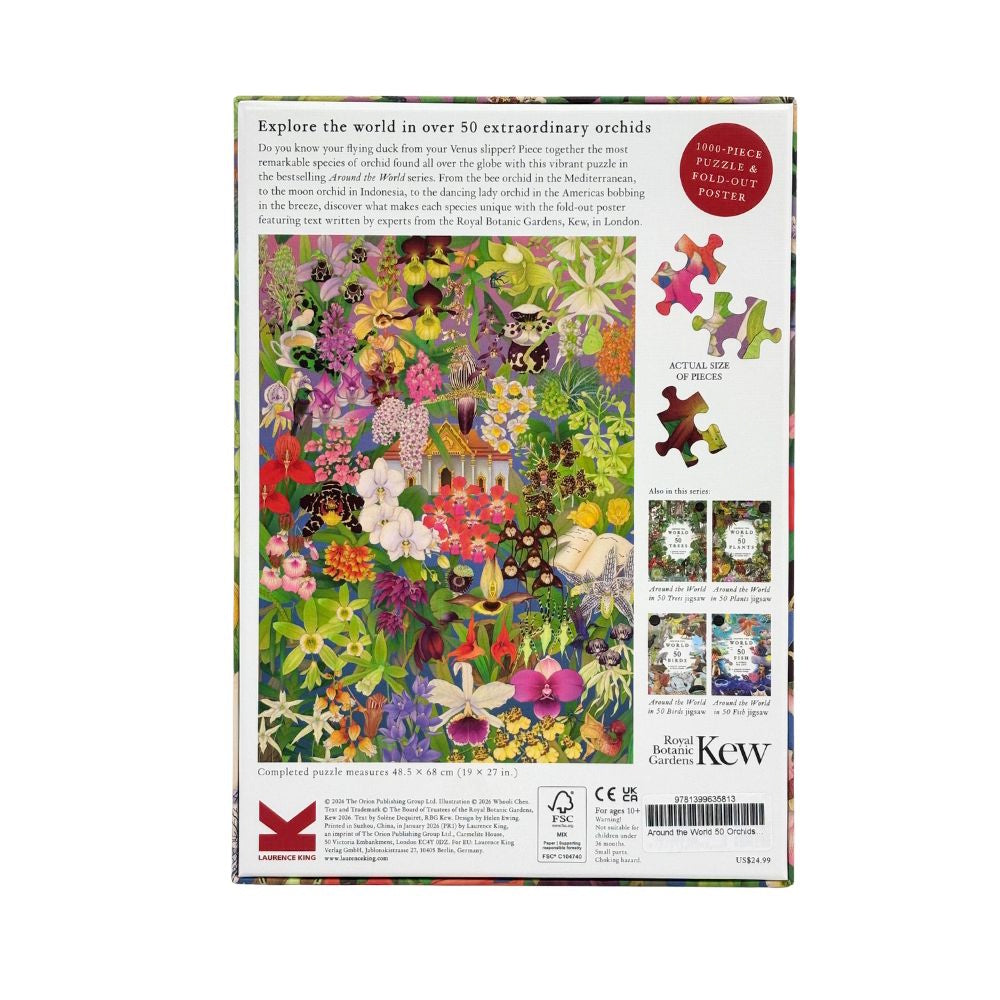Around the World in 50 Orchids 1000 Piece Puzzle