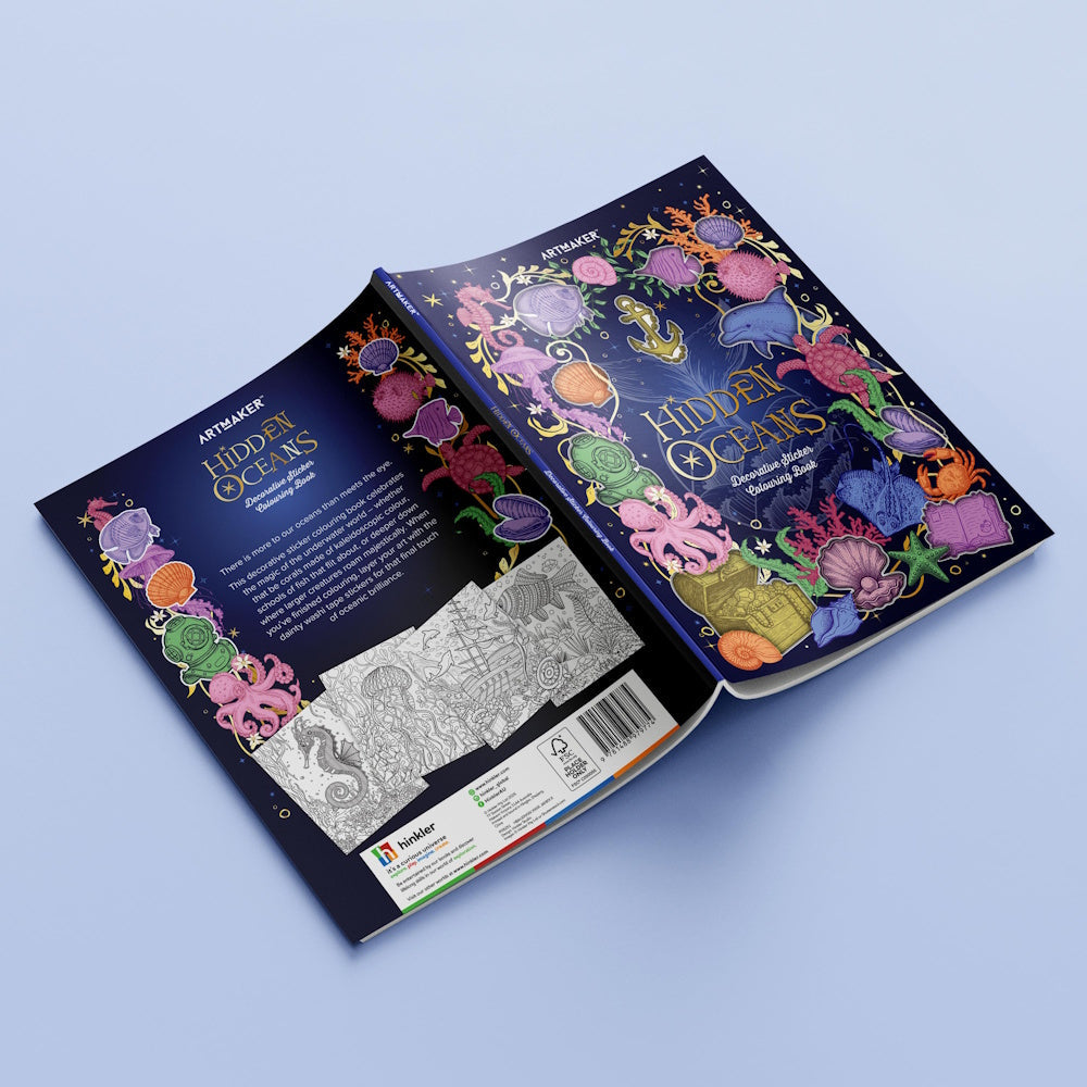 Art Maker Decorative Sticker Colouring Book - Hidden Oceans