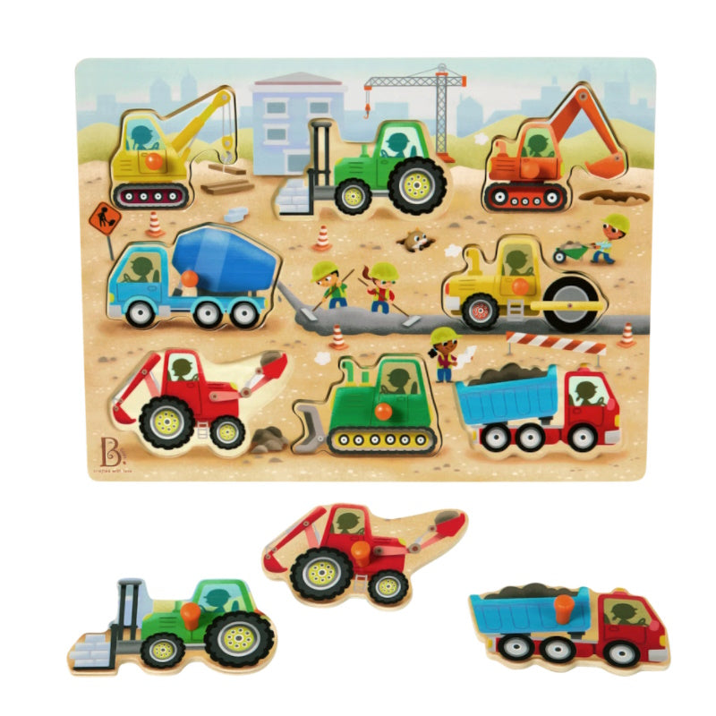 B. Wooden Puzzle - Construction Vehicle