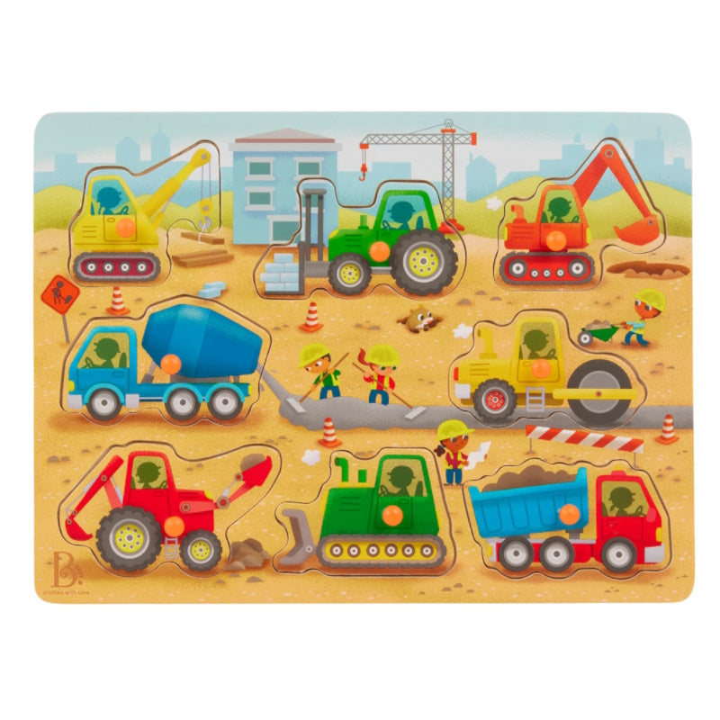 B. Wooden Puzzle - Construction Vehicle