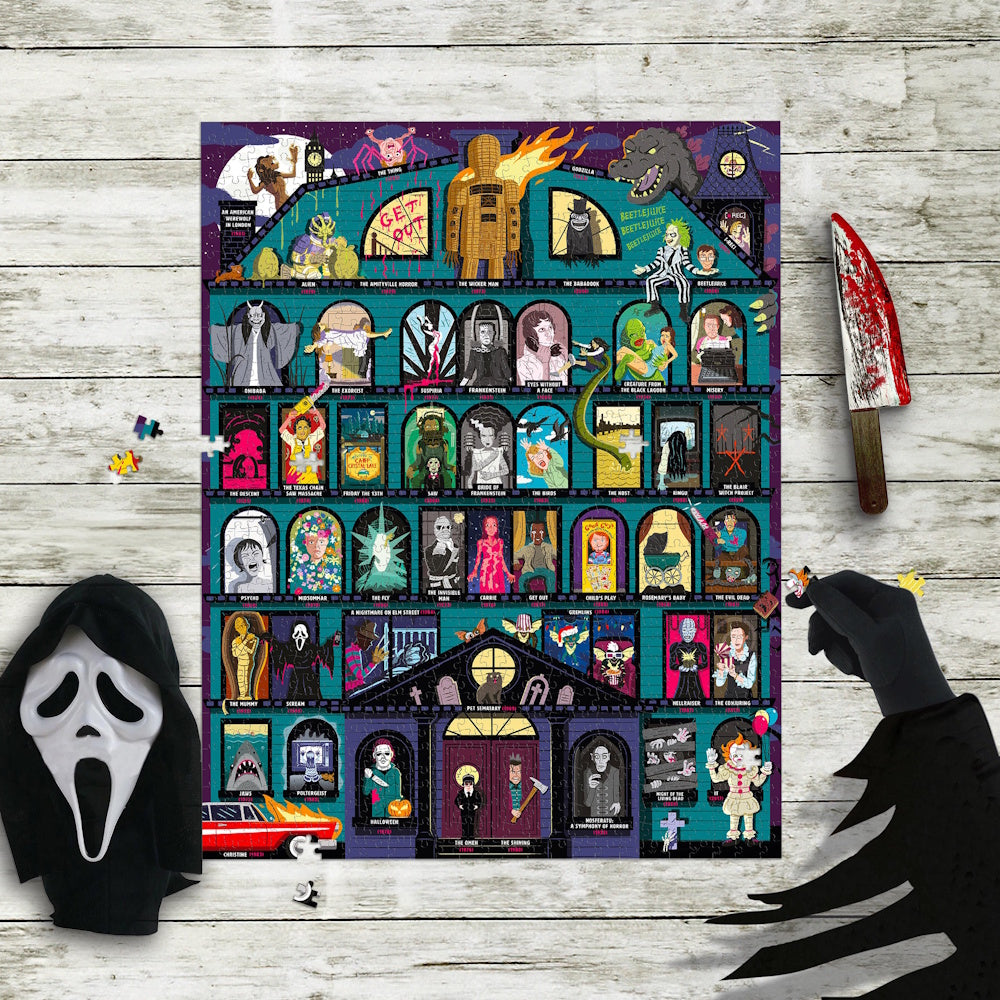 50 Must-Watch Scary Movies Bucket List 1000 Piece Puzzle