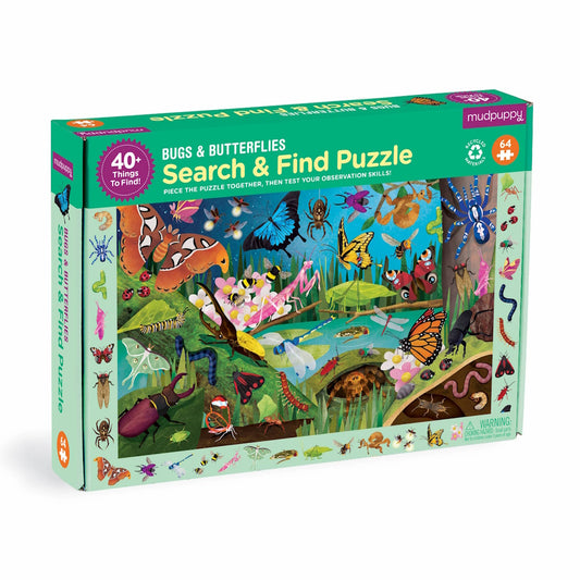 Bugs & Butterflies 64 Piece Search and Find Puzzle