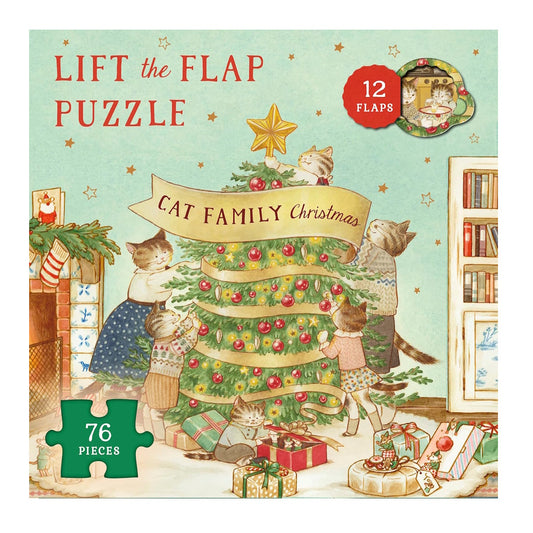 Cat Family Christmas 76 Piece Lift the Flap Puzzle