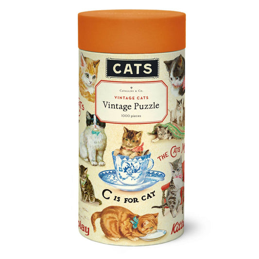 Cavallini 1000 Piece Jigsaw Puzzle - Vintage Cats