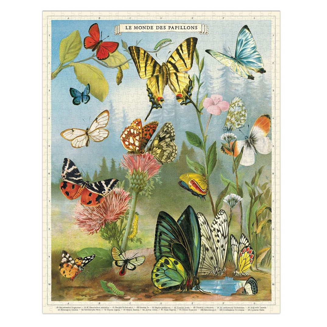 Cavallini 1000 Piece Jigsaw Puzzle - World of Butterflies