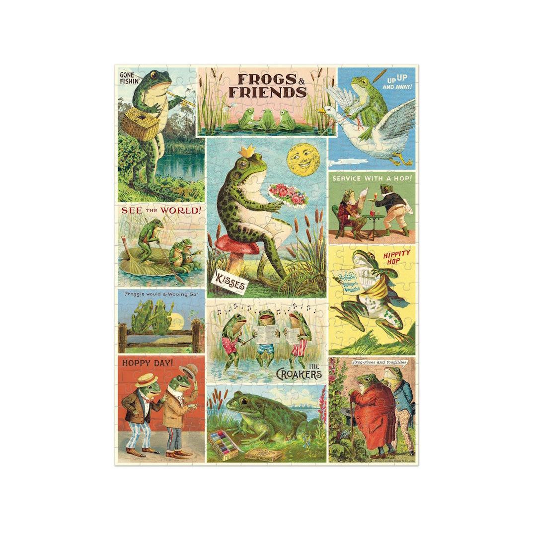 Cavallini 240 Piece Mini Jigsaw Puzzle - Frogs & Friends