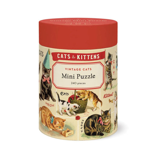 Cavallini 240 Piece Mini Jigsaw Puzzle - Vintage Cats