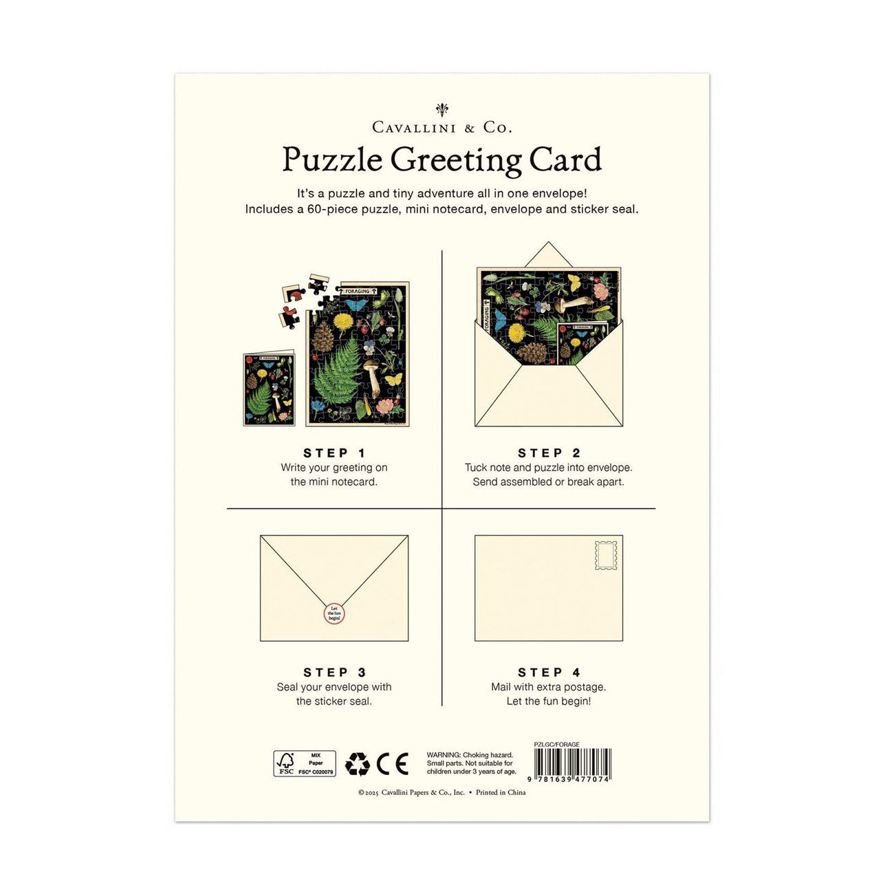 Cavallini Greeting Card Puzzle - Foraging