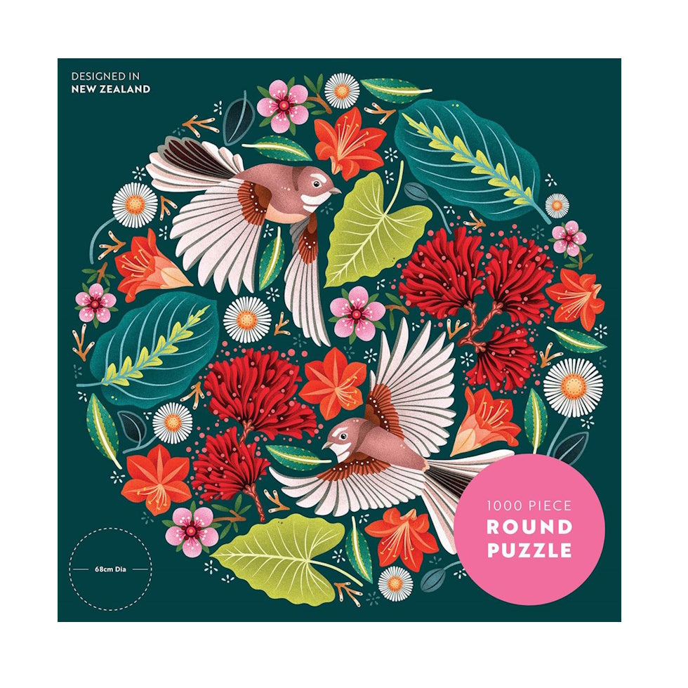 Catherine Marion Chirpy Fantails 1000 Piece Round Puzzle