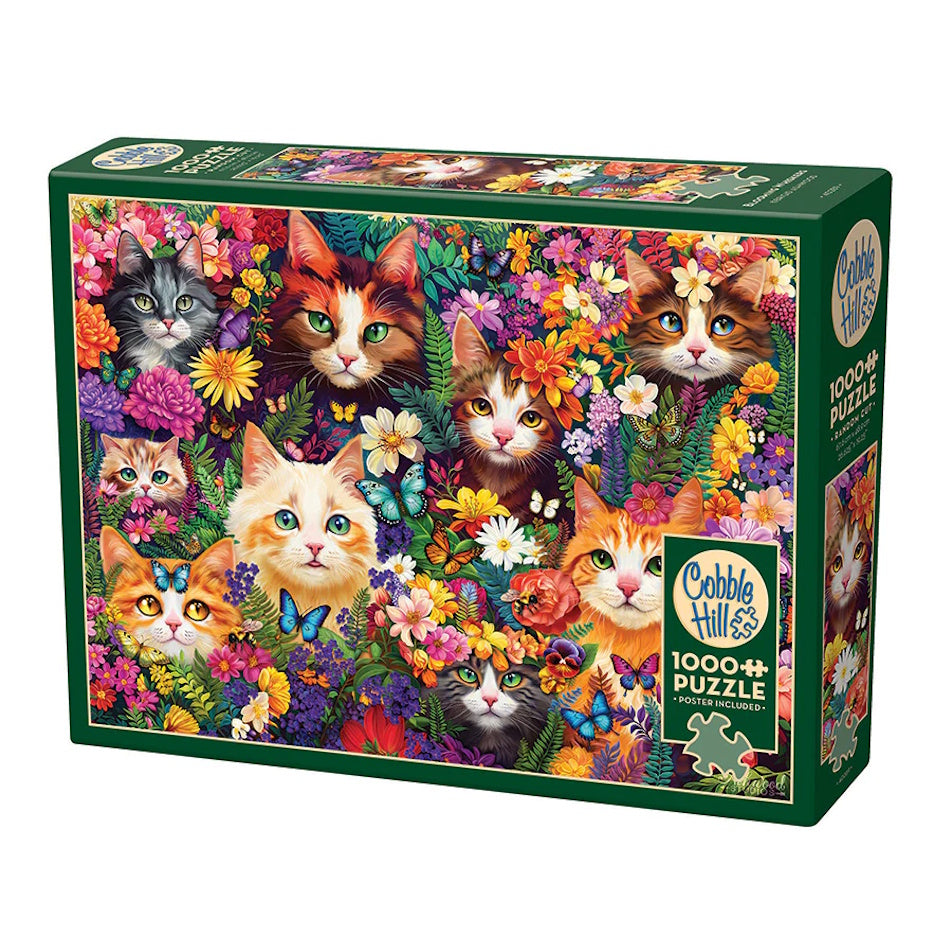 Cobble Hill 1000 Teile Puzzle – Blumenpresse Frühling – Echtes Blumenkunst-Motiv – Inkl. Poster – Ab 12 Jahren