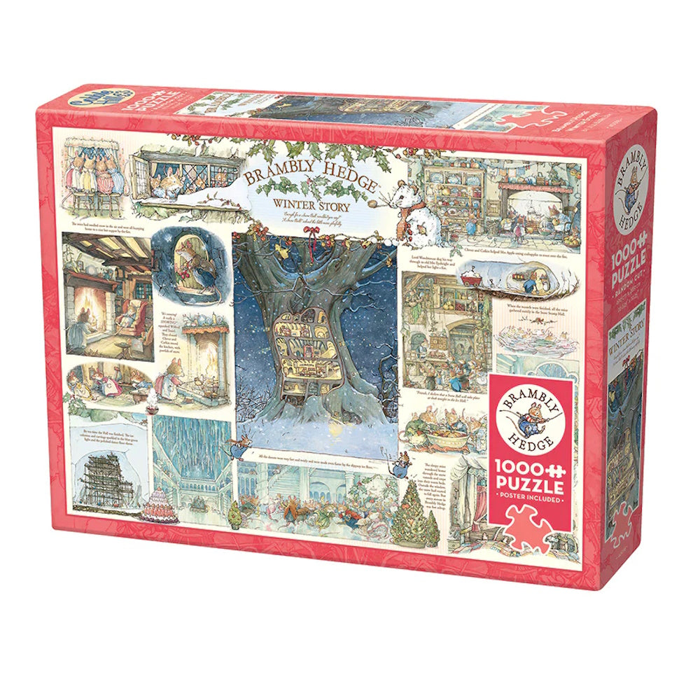 Cobble Hill 1000 Piece Puzzle - Fur Ball With Poster, Random-Cut Pieces, Made In USA, Recyclable