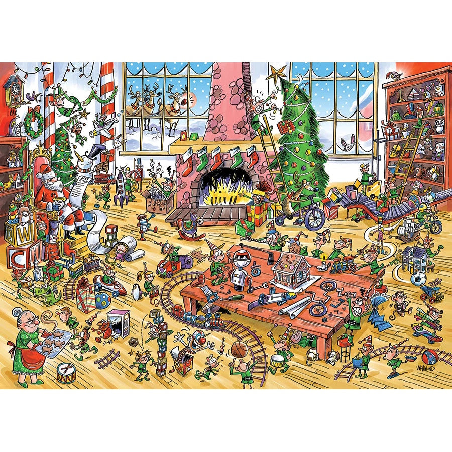 Cobble Hill 1000 Piece Puzzle - DoodleTown: Elves at Work