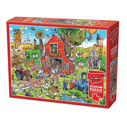 Cobble Hill 1000 Piece Puzzle - DoodleTown: Farmyard Folly