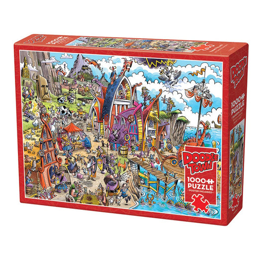 Cobble Hill 1000 Piece Puzzle - DoodleTown: Viking Village
