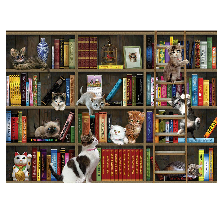 Cobble Hill 1000 Piece Puzzle - Kitty Librarians