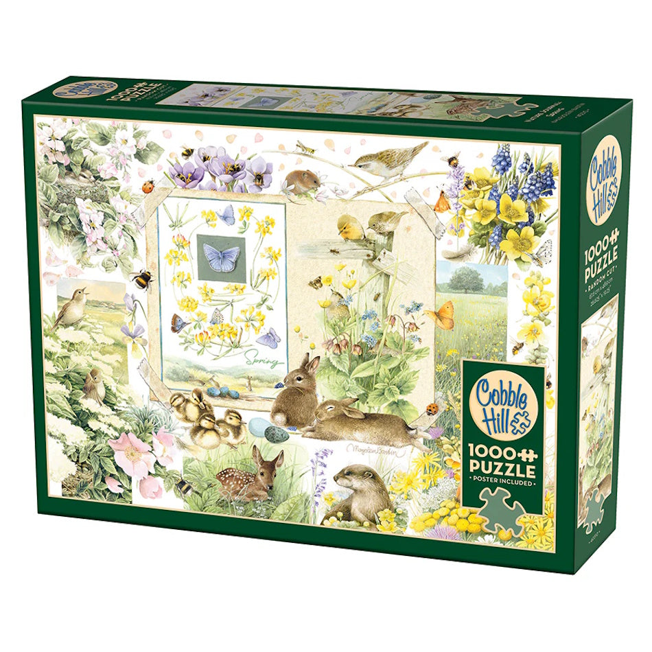 Cobble Hill 1000 Teile Puzzle – Blumenpresse Frühling – Echtes Blumenkunst-Motiv – Inkl. Poster – Ab 12 Jahren