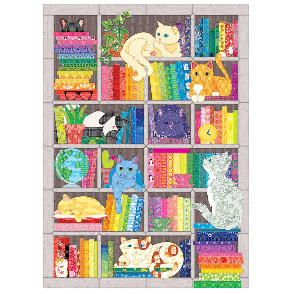 Cobble Hill 1000 Piece Puzzle - Rainbow Cat Quilt