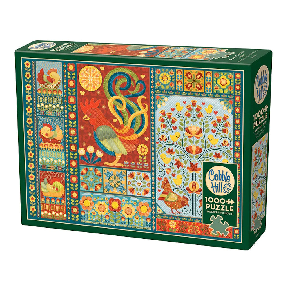 Cobble Hill 1000 Piece Puzzle - Scandi Chicken Quilt