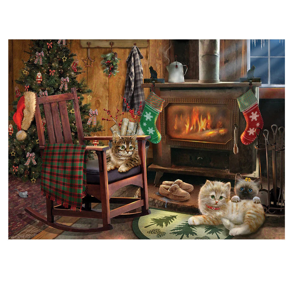 Cobble Hill 500 Piece Puzzle - Kittens by the Stove