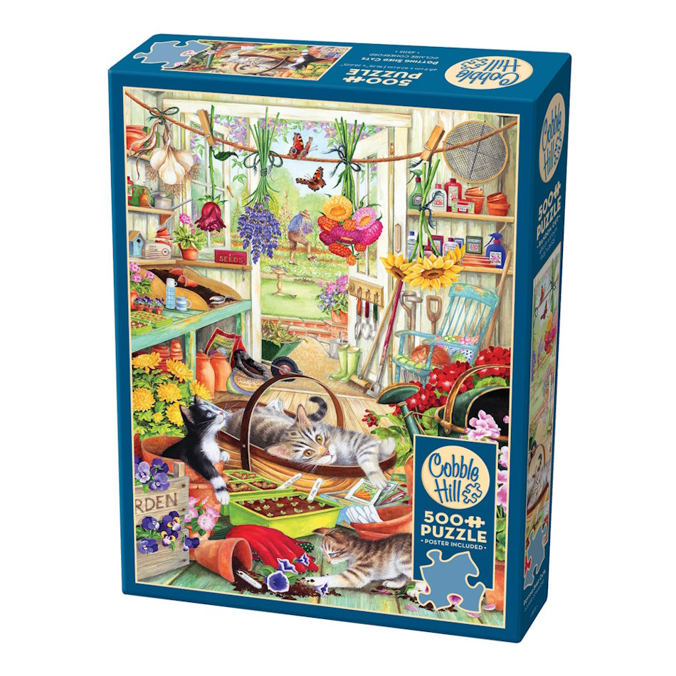 Cobble Hill 500 Piece Puzzle - Potting Shed Cats
