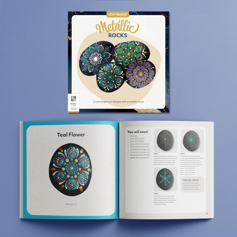 Craft Maker Paint Your Own Metallic Rocks Kit