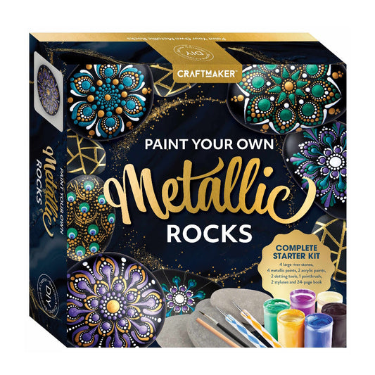 Craft Maker Paint Your Own Metallic Rocks Kit