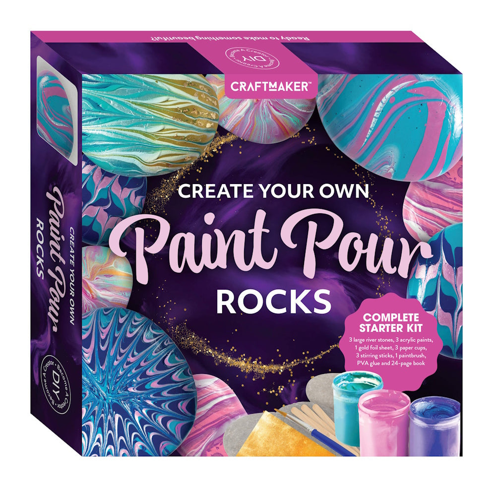 Craft Maker Create Your Own Paint Pour Rocks Kit