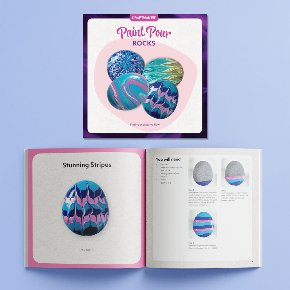 Craft Maker Create Your Own Paint Pour Rocks Kit