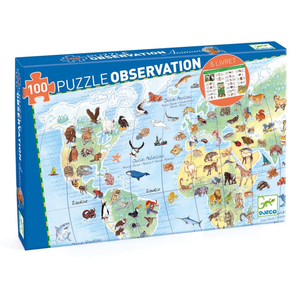 Djeco World's Animals 100 Piece Observation Puzzle