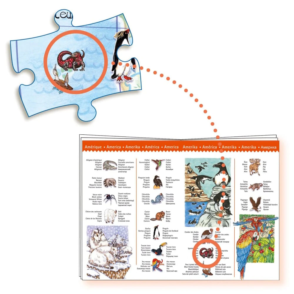 Djeco World's Animals 100 Piece Observation Puzzle