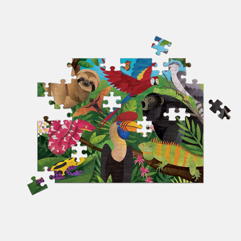 Mudpuppy 100 Piece Double-Sided Puzzle - Rainforest Above & Below