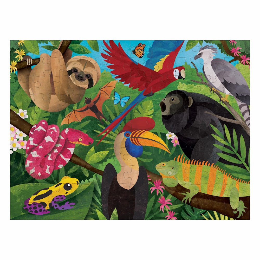 Mudpuppy 100 Piece Double-Sided Puzzle - Rainforest Above & Below