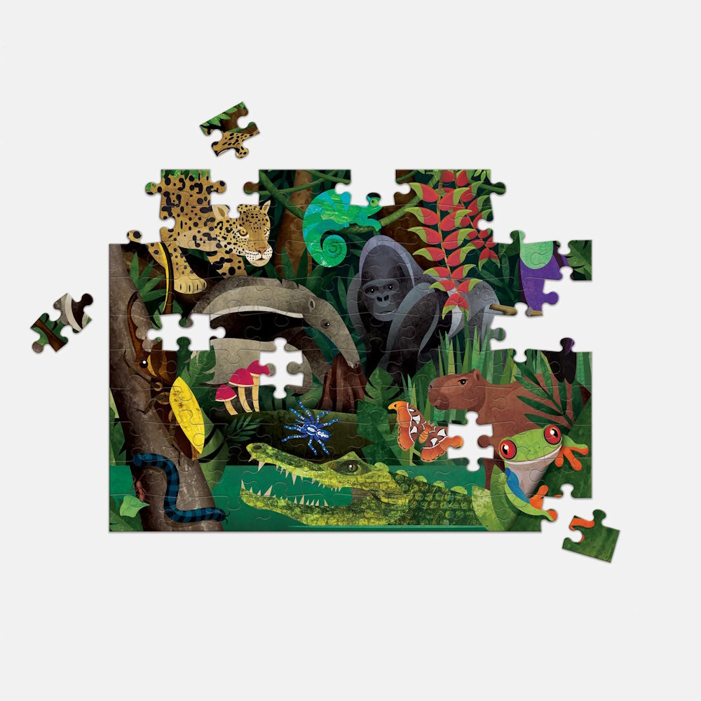Mudpuppy 100 Piece Double-Sided Puzzle - Rainforest Above & Below