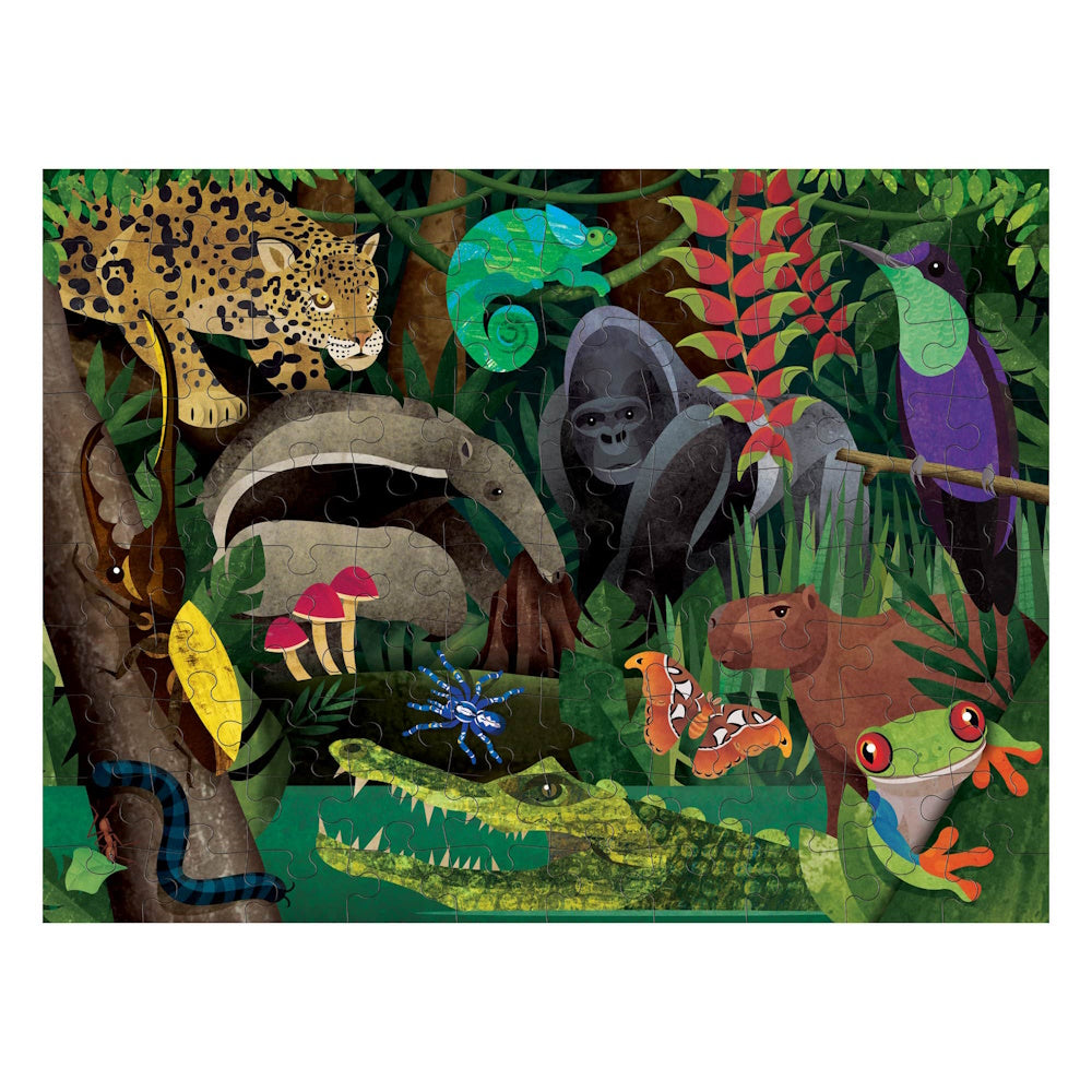 Mudpuppy 100 Piece Double-Sided Puzzle - Rainforest Above & Below