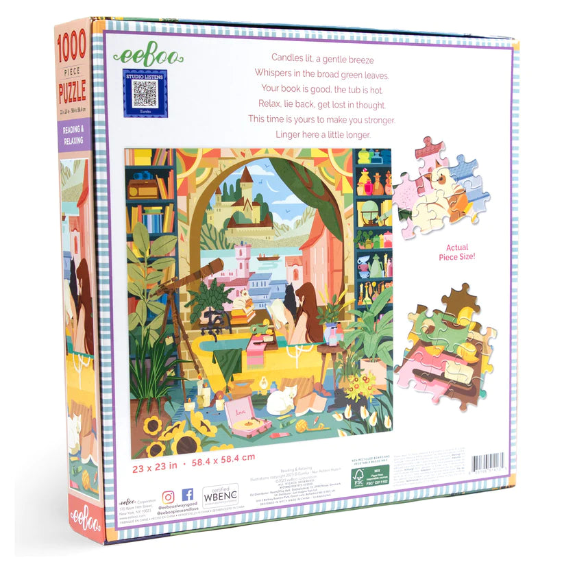 eeBoo Reading & Relaxing 1000 Piece Puzzle