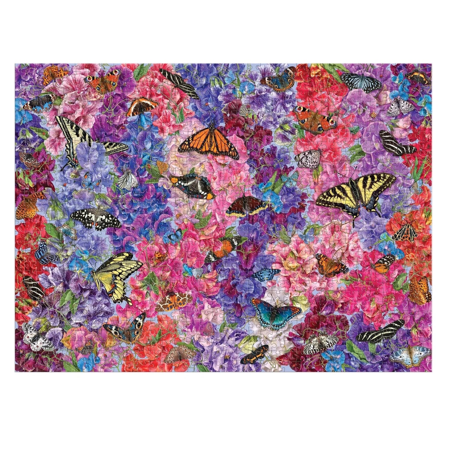Galison 1000 Piece Jigsaw Puzzle - Butterflies in the Sweet Peas