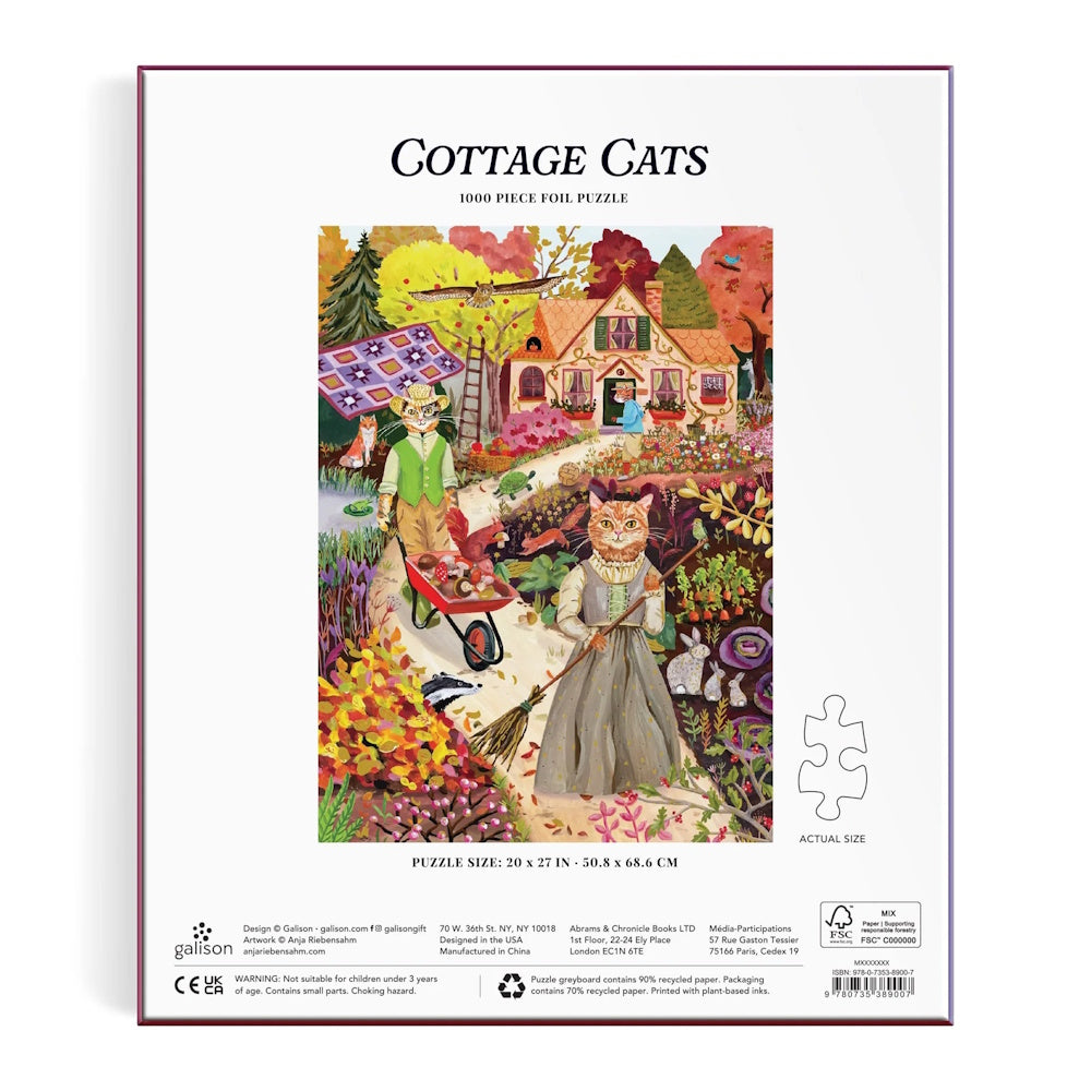 Galison 1000 Piece Puzzle - Cottage Cats