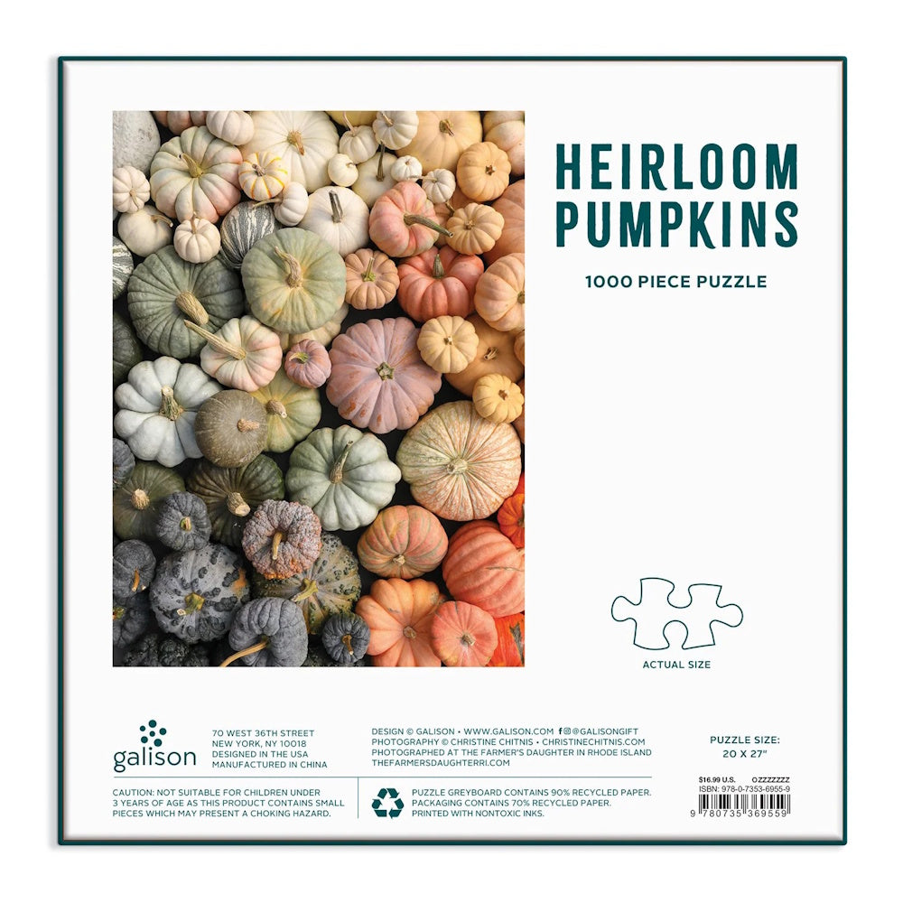 Galison 1000 Piece Puzzle - Heirloom Pumpkins