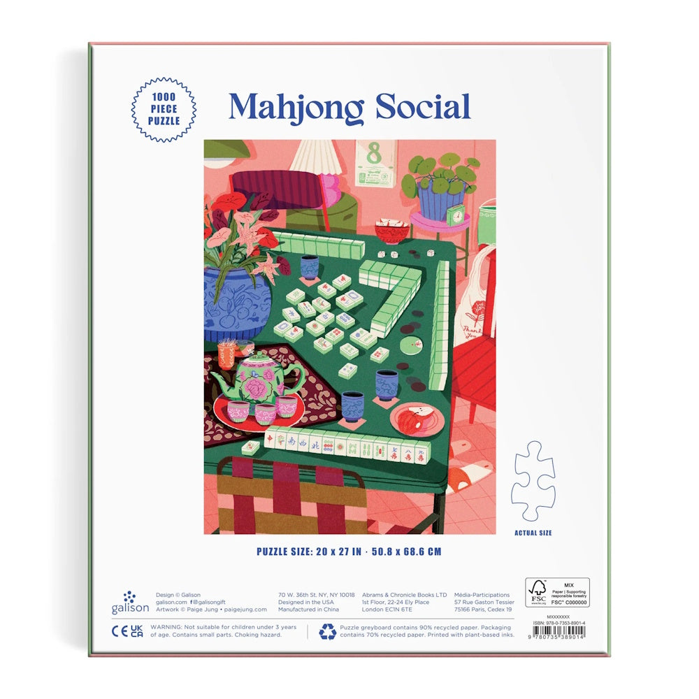 Galison 1000 Piece Puzzle - Mahjong Social