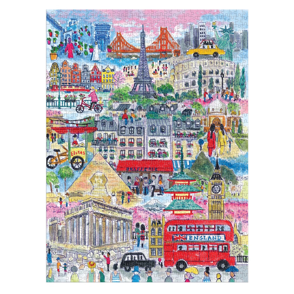 Galison 1000 Piece Puzzle - Michael Storrings Cities Around the World