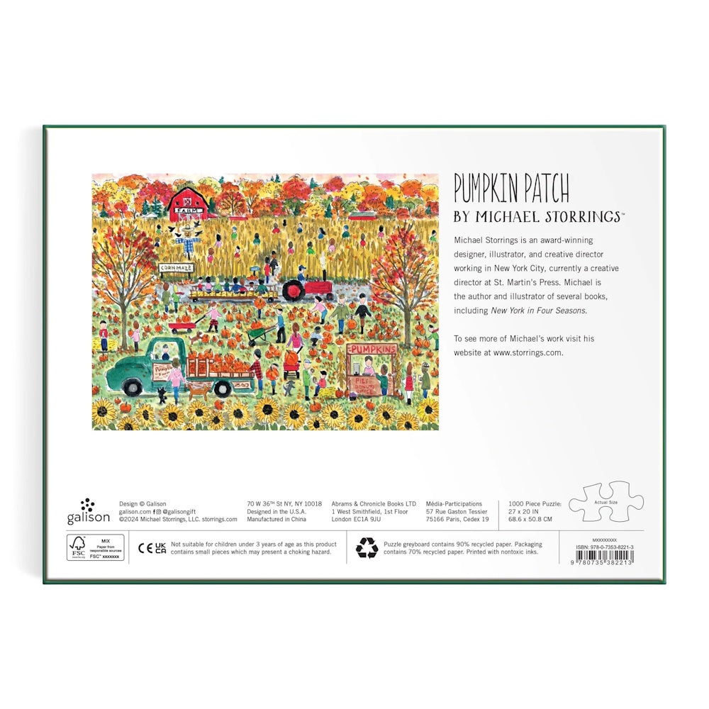 Galison 1000 Piece Puzzle - Michael Storrings Pumpkin Patch
