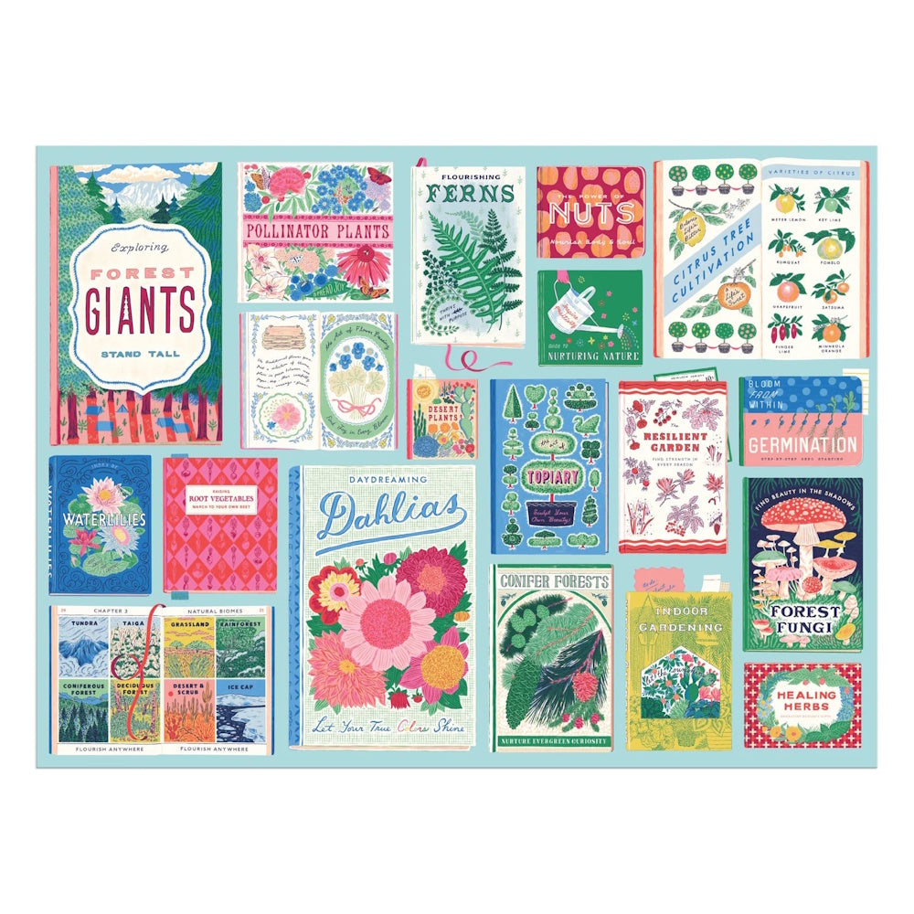 Galison 1000 Piece Puzzle - Ever Upward Botanist Bookshelf