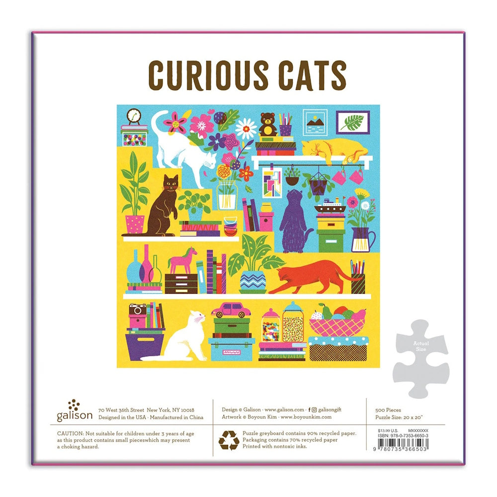 Galison 500 Piece Puzzle - Curious Cats
