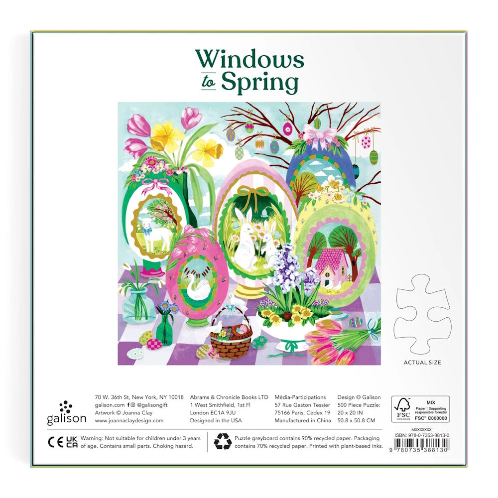 Galison 500 Piece Puzzle - Windows to Spring