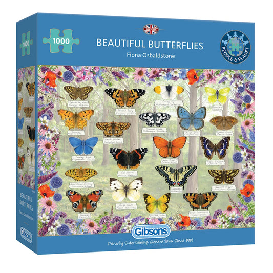 Gibsons 1000 Piece Jigsaw Puzzle - Beautiful Butterflies