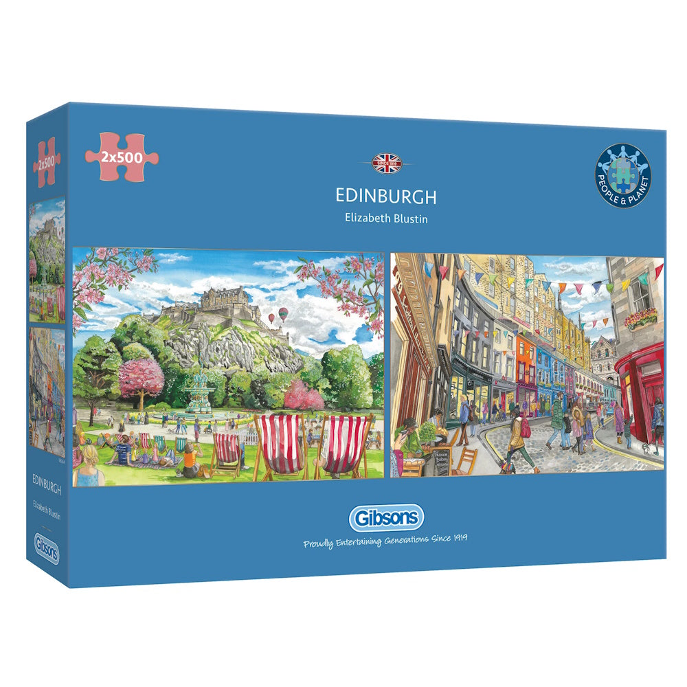 Gibsons 2 x 500 Piece Jigsaw Puzzles - Edinburgh