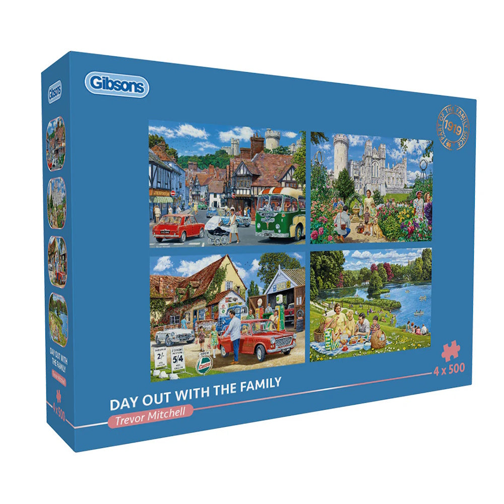 Gibsons 4 x 500 Piece Jigsaw Puzzles - Day Trip to Arundel