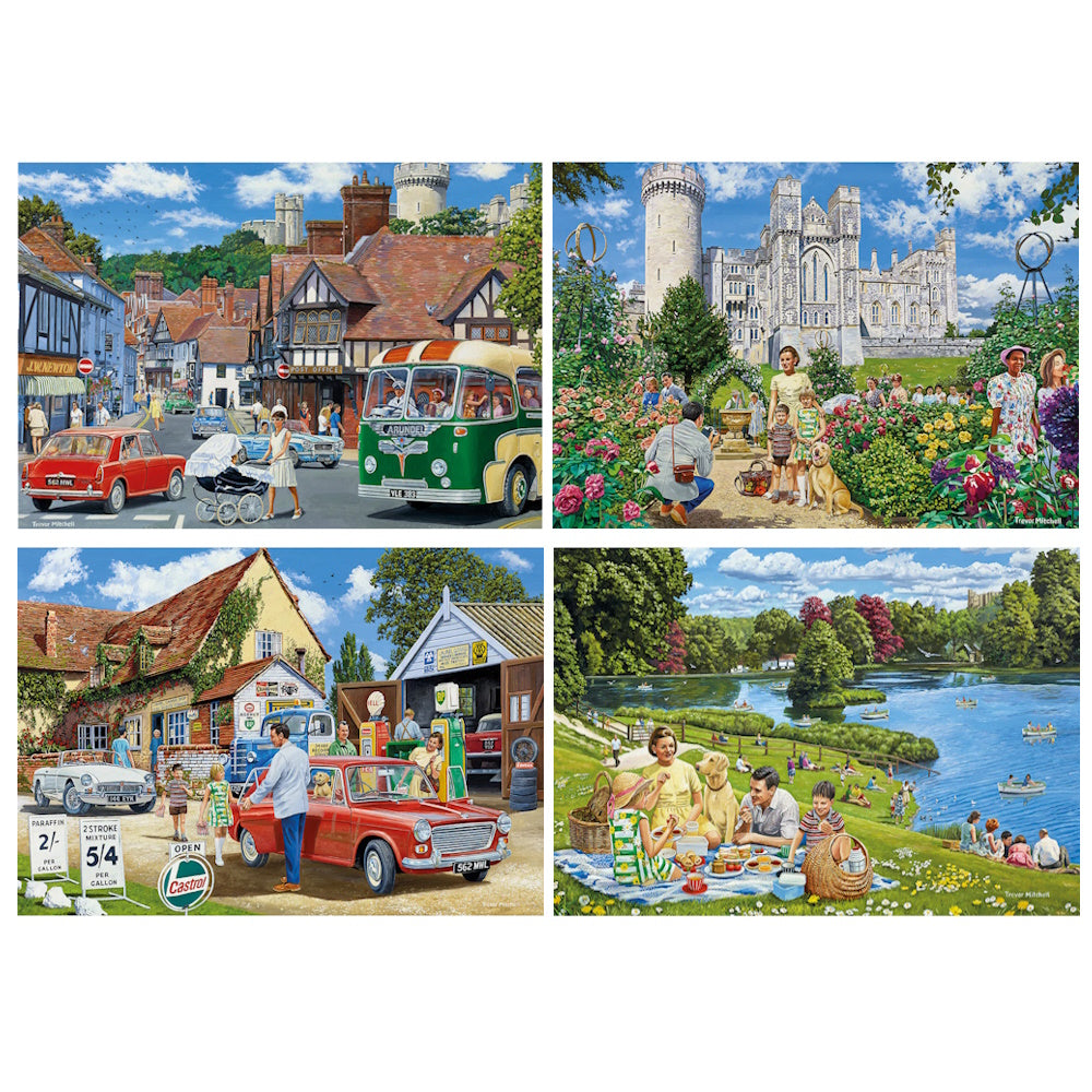 Gibsons 4 x 500 Piece Jigsaw Puzzles - Day Trip to Arundel