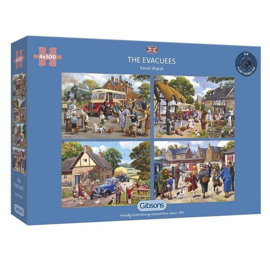 Gibsons 4 x 500 Piece Jigsaw Puzzles - The Evacuees