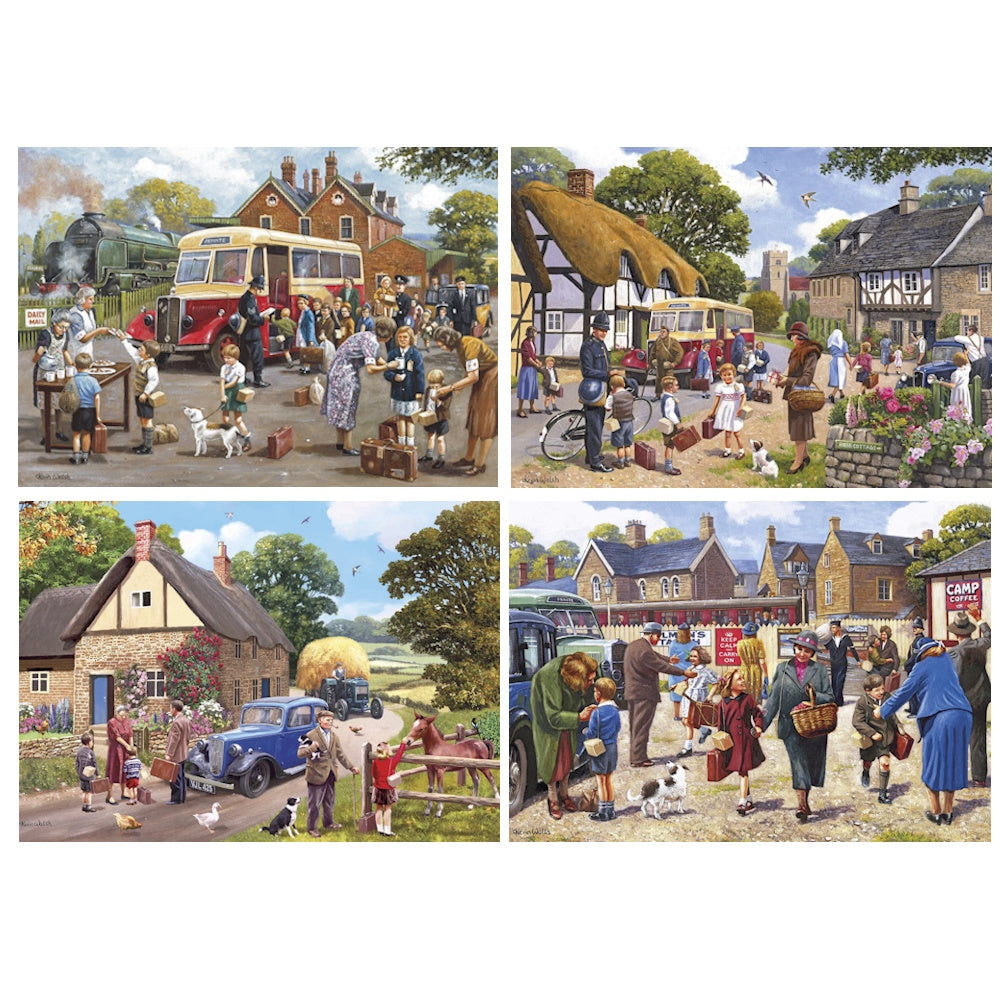 Gibsons 4 x 500 Piece Jigsaw Puzzles - The Evacuees